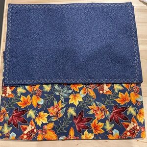 Handmade Colorful Reversible Autumn Leaf Placemats Set of 4